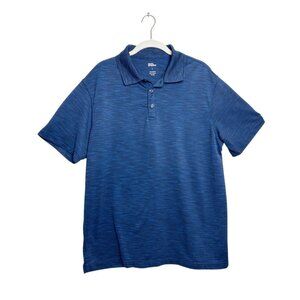 Marc Edwards Men's Lightweight Short Sleeve Polo Shirt in Blue / Black - Sz L